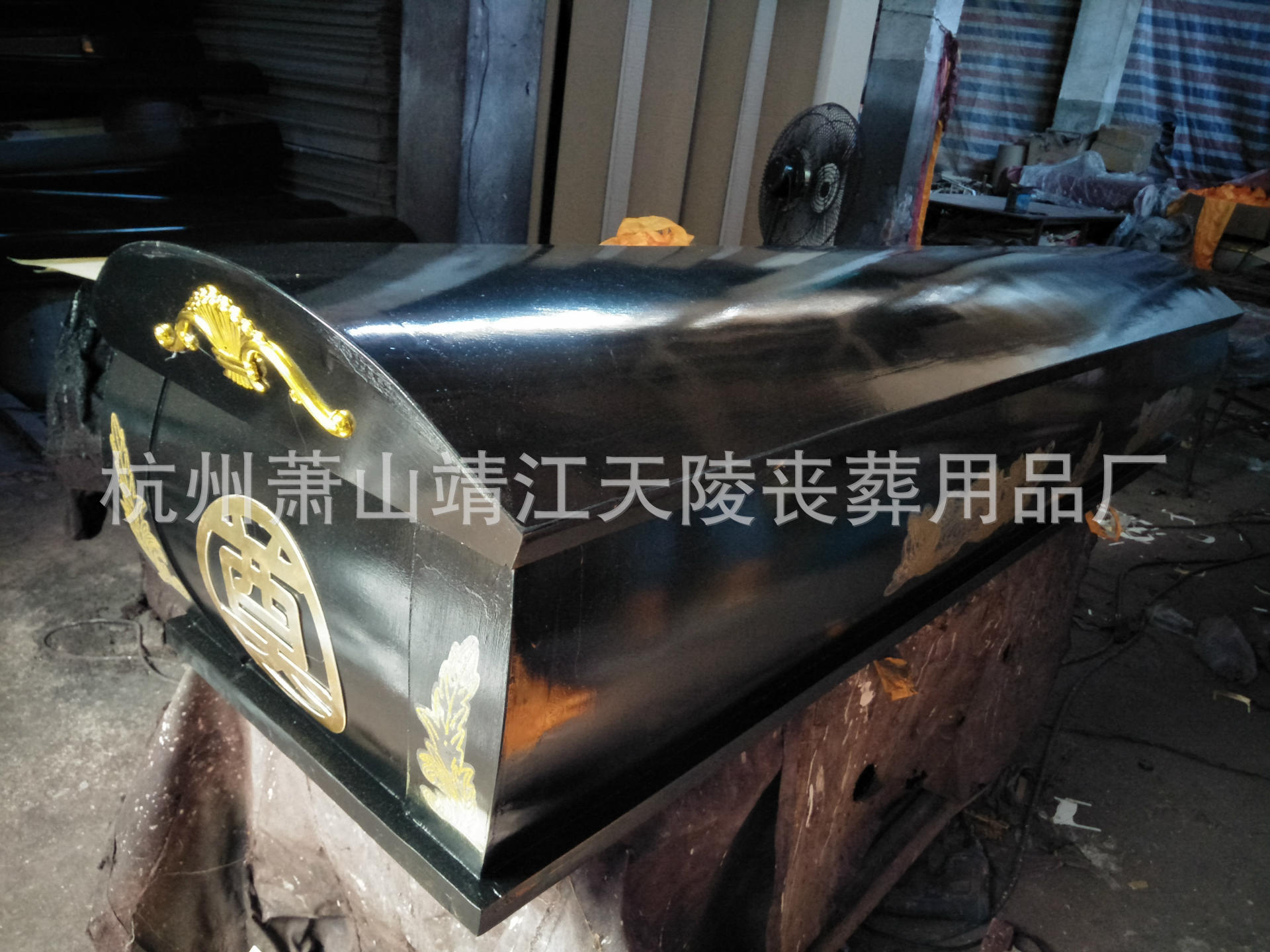 黑色棺材 殡葬殡仪用品 手工火化纸棺 木质棺材 杭州定制