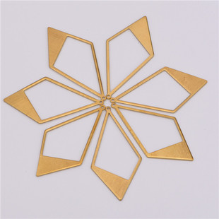 饰品材料55mm黄铜镂空菱形耳饰吊坠挂件diy手工制作耳线装饰配件