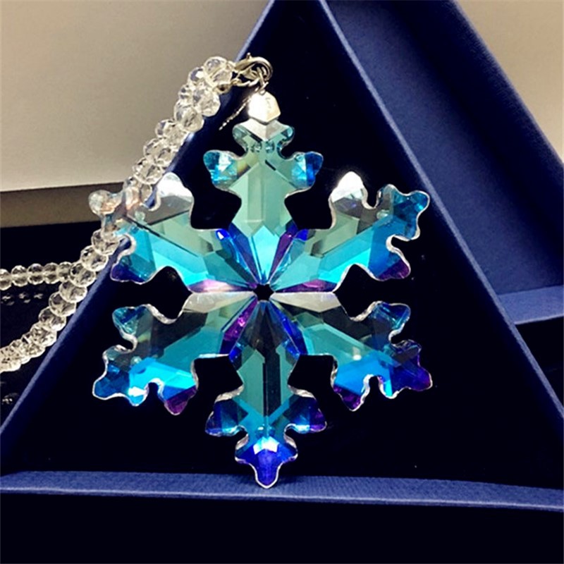 25周年大雪花汽车饰品水晶挂件渐变幻彩色雪花汽车挂件吊坠内饰品