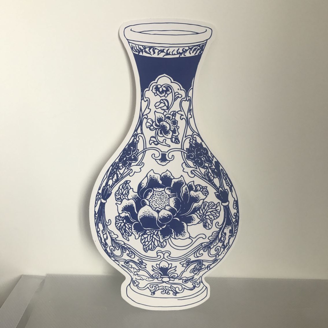 幼儿园教室装饰青花瓷挂饰中国风民族特色纸质空白涂色花瓶墙贴