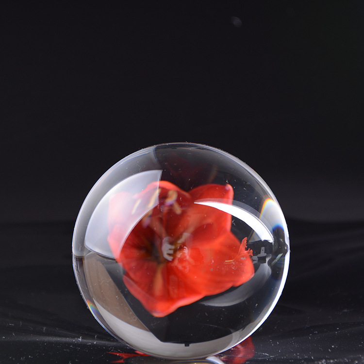 水晶球音乐盒摆件定制 水晶球内雕灯3d旋转 水晶球礼品工艺批发