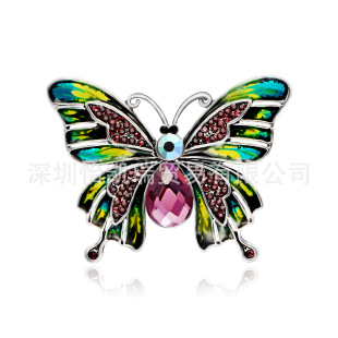 速卖通热卖珐琅滴油蝴蝶胸针 宫廷复古别针胸花配饰品批发 brooch