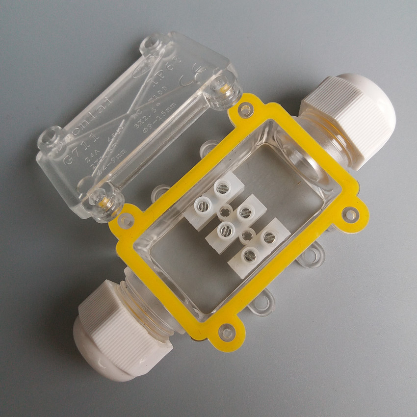 ip68塑料防水接线盒 白色g711二通防水接线盒 户外电缆防水接线盒