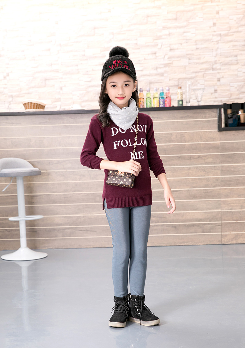 秋冬款女童打底裤加绒加厚儿童光泽裤韩版修身中大童装童裤批发