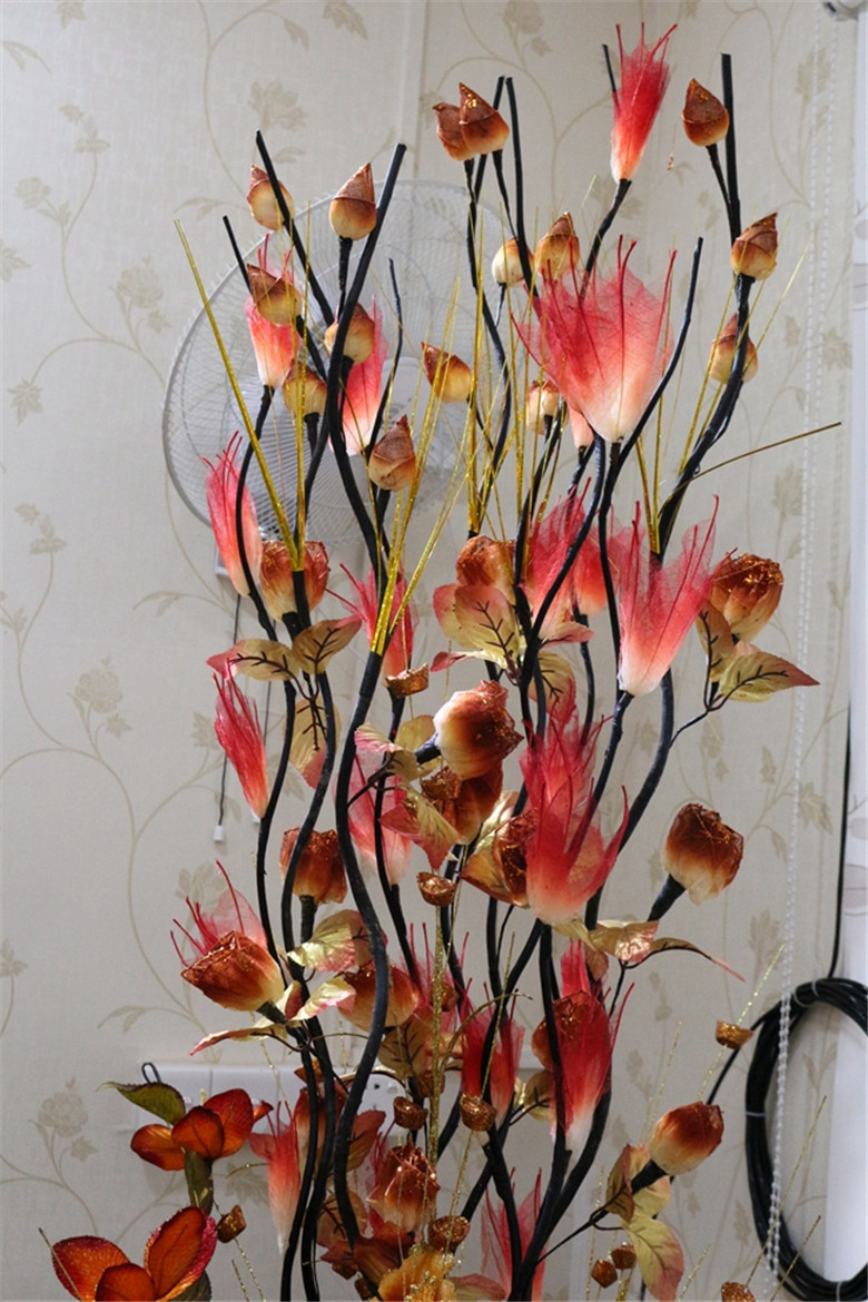 干花厂家装饰花客厅落地叶脉花居家装饰落地室内装饰丝网飞燕花