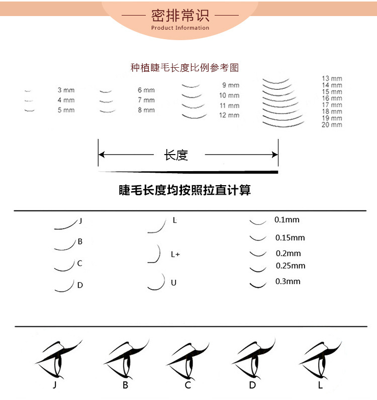 07粗度蚕丝蛋白柔软密排嫁接眼睫毛单根种植睫毛