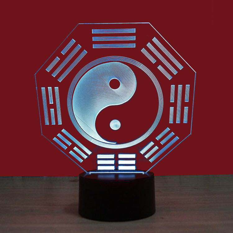 厂家批发 太极图 七彩3d小夜灯 触摸开关艺术灯usb接口创意视觉灯