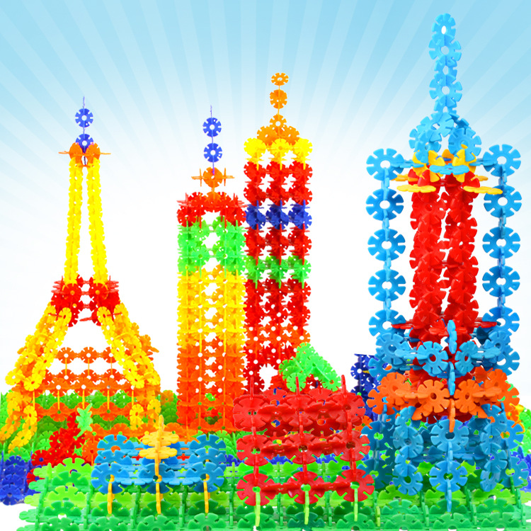 雪花片聪明棒数字插块火箭子弹头积木塑料环保拼插益智积木玩具