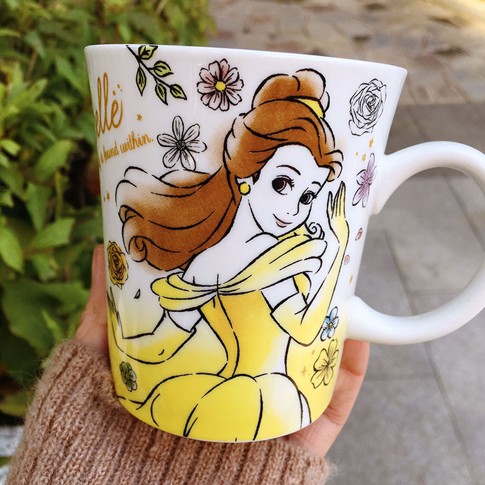 新款卡通公主系列美人鱼陶瓷水杯马克杯咖啡杯礼盒装 带勺