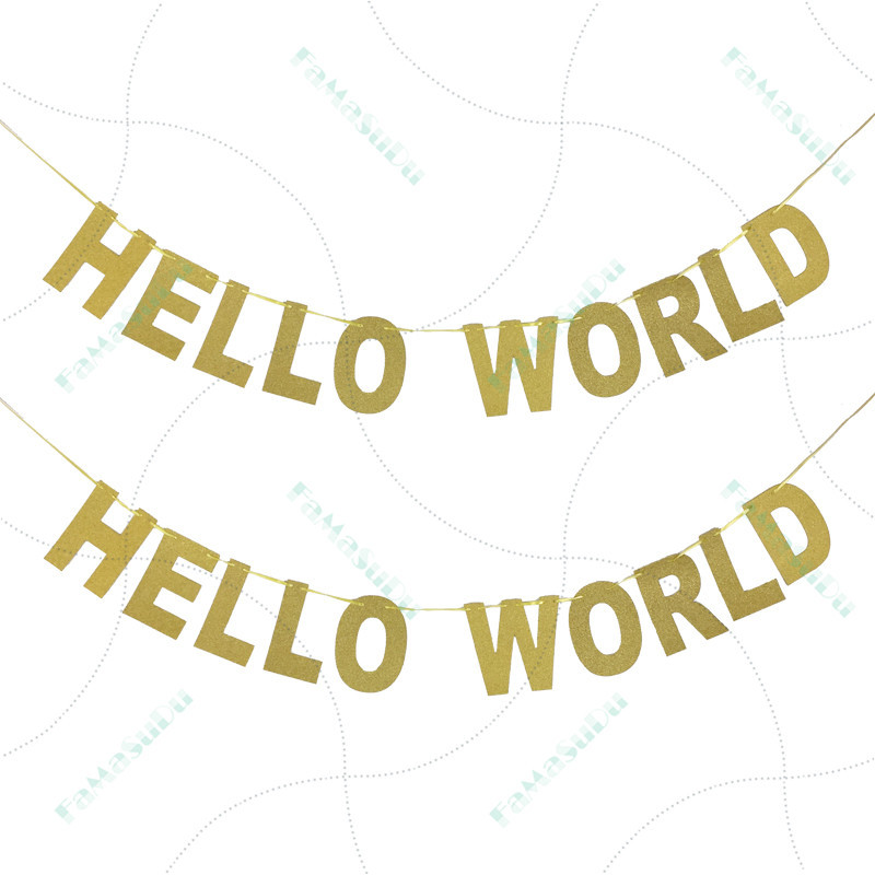 闪粉happy 100 days 宝宝百日派对装饰拉花淘宝亚马逊热卖拉花