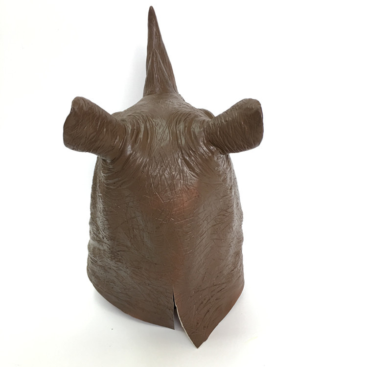 搪胶犀牛角面具 橡胶面具 动物头套 乳胶面具 万圣节派对面具头套