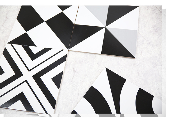 黑白色厨卫小花砖 欧式餐馆地砖厨房墙砖室内防滑地面瓷砖300*300