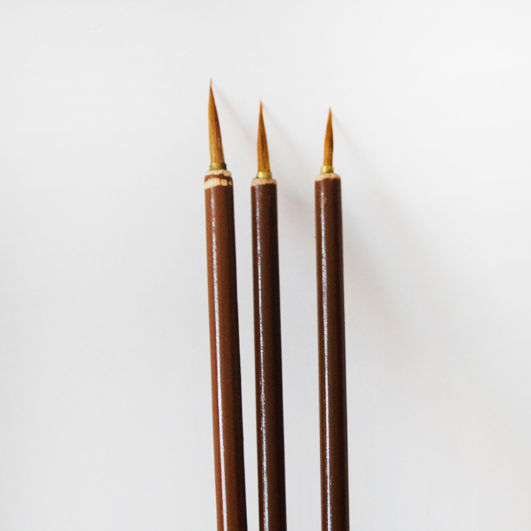 叶筋毛笔 黑色木杆狼毫勾线笔 精工彩绘画笔批发 厂家直销