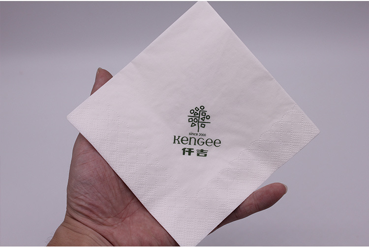 包邮6万张 酒店餐巾纸定做logo印花餐桌纸巾本色餐巾纸 方形