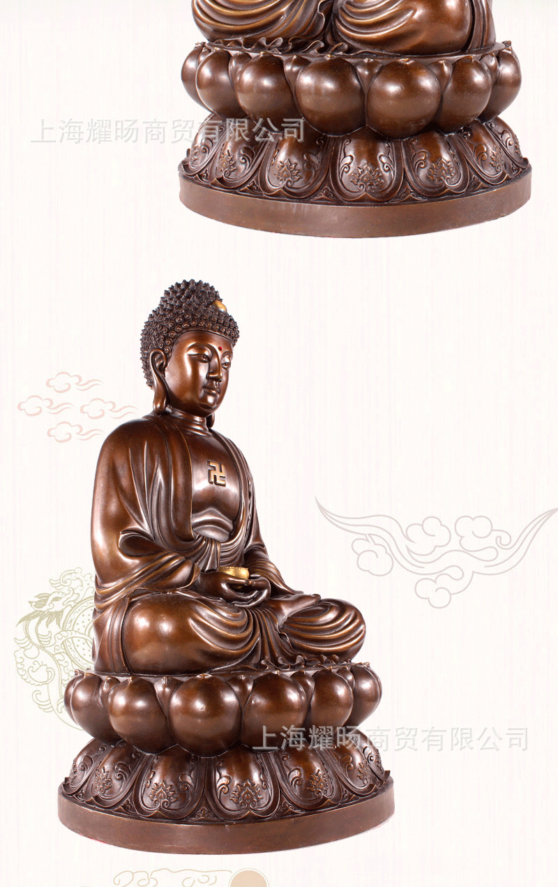 一件起批 祥狮铜释迦摩尼摆件 全铜如来佛祖铜雕像家居摆设-阿里巴巴