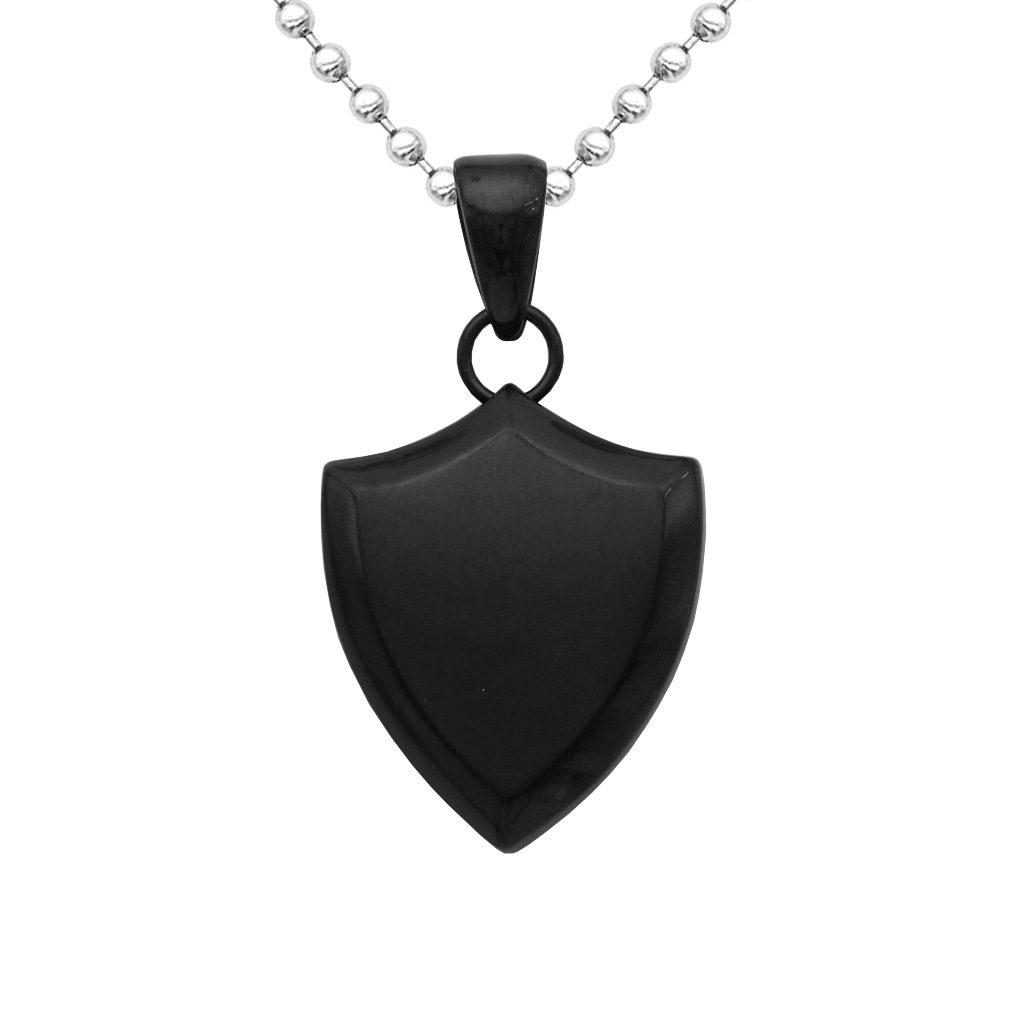 厂家直销 警徽式盾牌 沙面盾 吊坠 钛钢项链 外贸热销 速卖货源