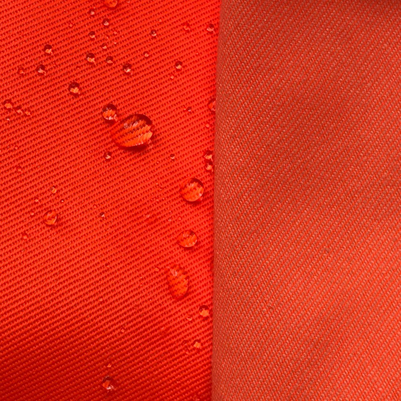 优质供应斜纹t/c荧光黄/橙色 安全防护布料 克重260克,防水透气1