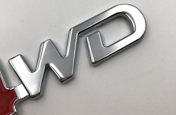 车载金属车贴3d立体汽车尾标装饰贴4wd四驱标志改装车标车身小贴