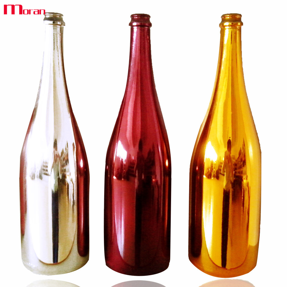 勃艮第红酒瓶婚庆酒瓶电镀香槟瓶750ml大肚瓶蓦然玻璃瓶葡萄酒瓶