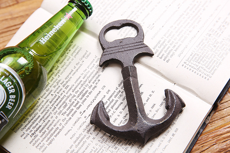 铁艺龙虾开瓶器 铸铁船锚开瓶器啤酒起子居酒屋创意金属礼品摆件