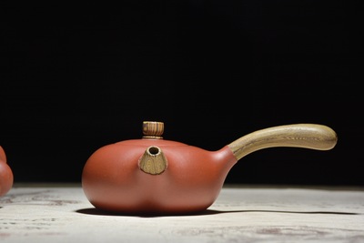 宜兴紫砂壶 原矿正宗绞泥唐羽壶 杨兆芳 200cc 茶壶