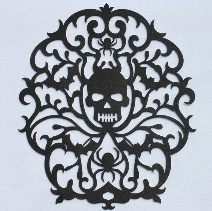 定制万圣节鬼节南瓜毛毡杯垫 蜘蛛网 骷髅杯垫 餐垫 桌面装饰品