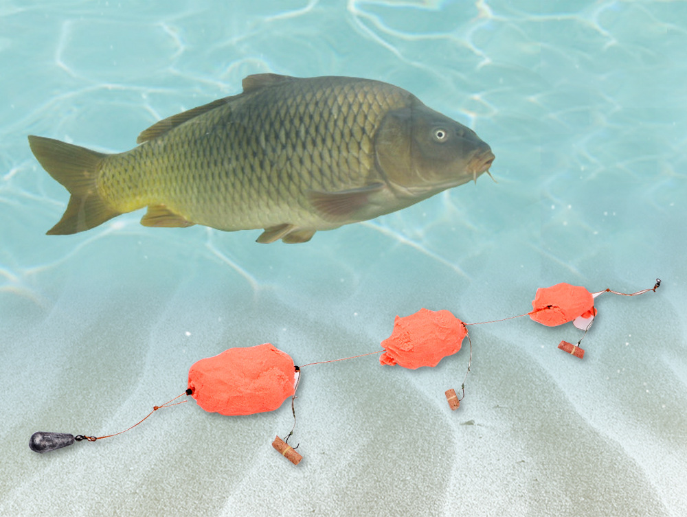 热销有倒刺鱼钩弹簧串钩钓组新款矶竿饵笼路亚钩铅坠串钩 批发