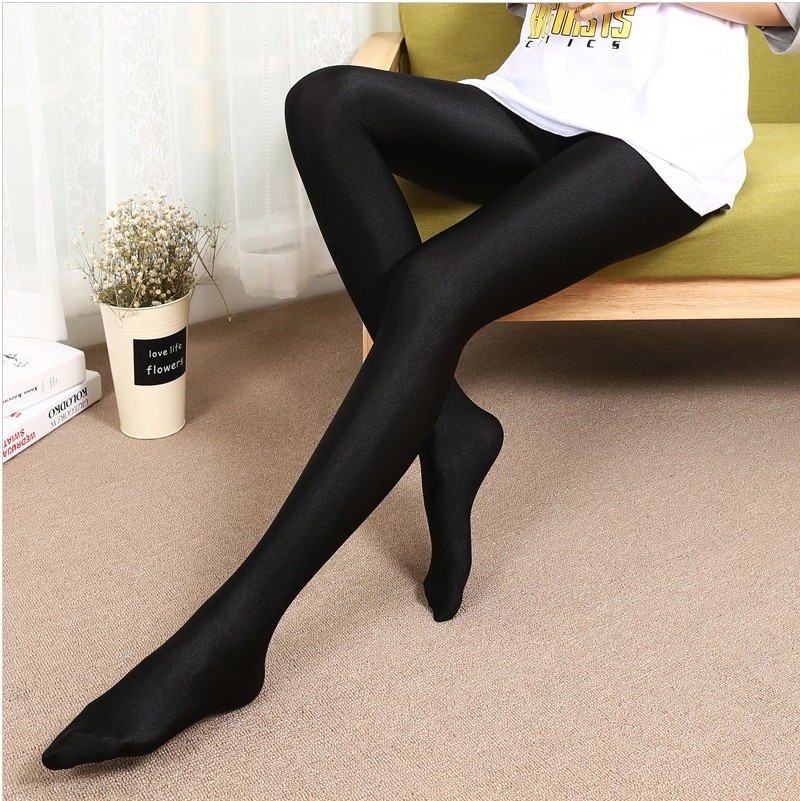 春秋踩脚连袜光泽裤 加大码弹九分紧身运动裤女小脚外穿打底裤子