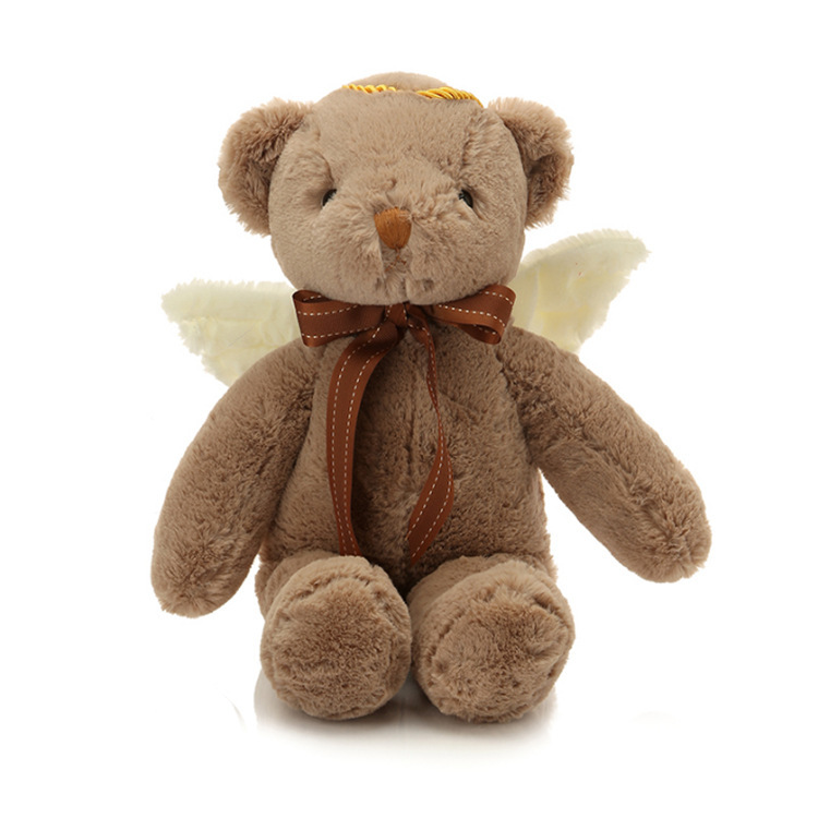 创意新款可直接定做 创意仿真天使翅膀小熊毛绒公仔可加logo