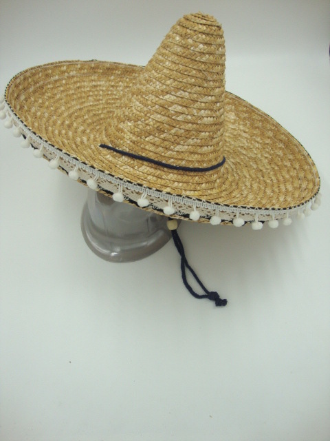 草帽厂家生产定制墨西哥麦秆草帽 编织草帽尖顶草帽