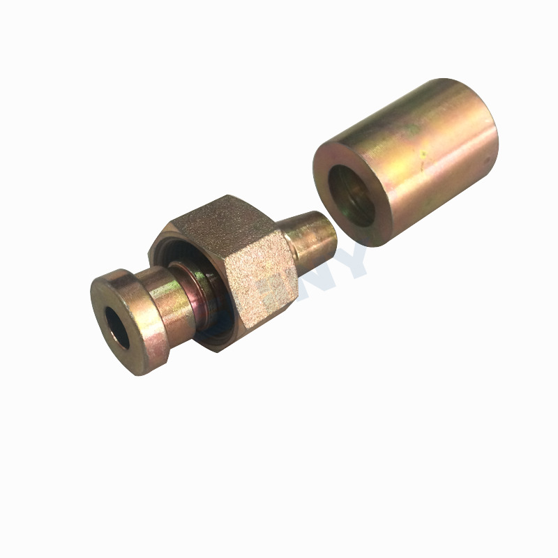 液压油管接头镀锌接头对丝内丝扣压式acd公制英制接头1/2 3/4