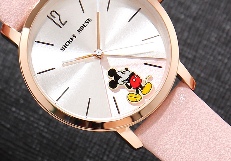 米奇学生手表女中学韩版儿童手表防水石英表简约时尚潮流女表298