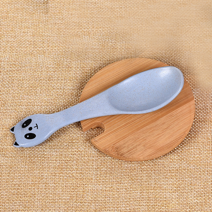 Wheat Straw Tableware Set Wheat Straw Cartoon Panda Bowl Spoon Children's Anti-Scald Drop-Resistant Microwave Oven Available