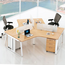 广州三人六人5人位职员办公桌简约3人6人组合屏风工作员工电脑桌
