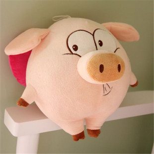 批发新款毛绒玩具麦兜猪q版飞天猪公仔 可爱猪头抱枕