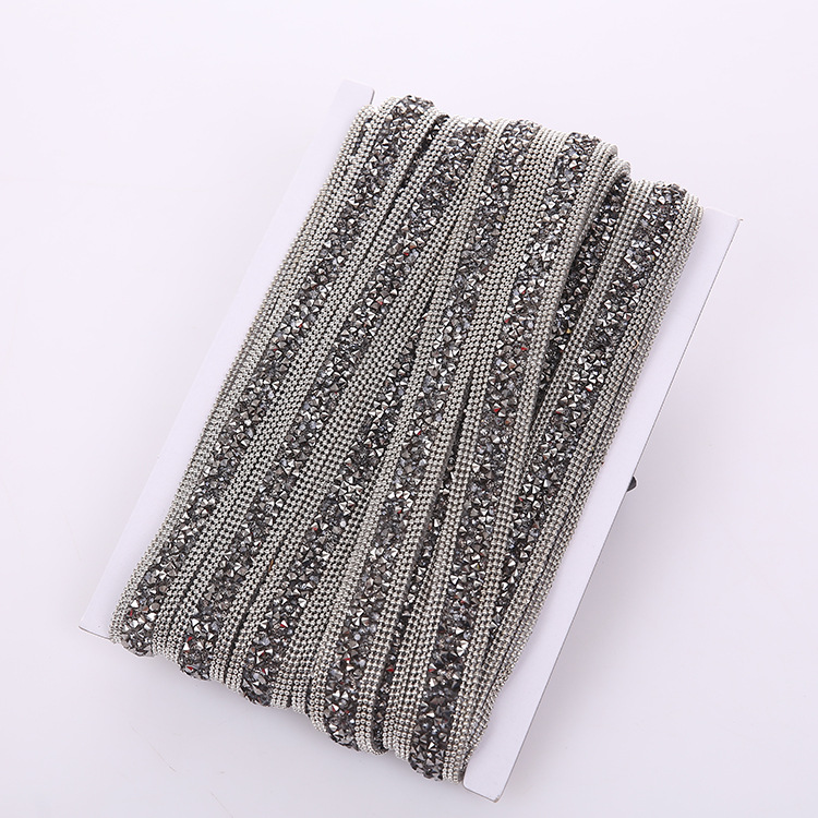 新款水钻链条码链 尖底树脂钻加珠链爪链单条胶网钻 服饰箱包配件