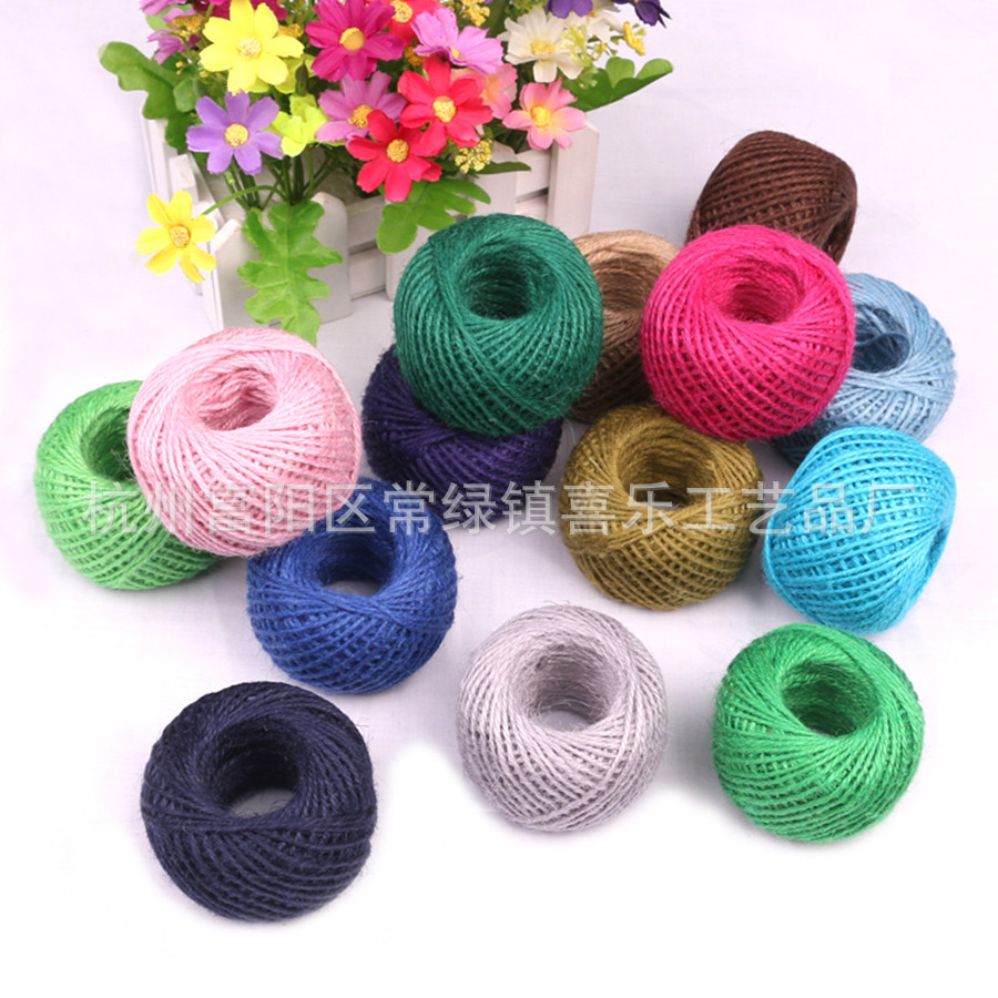 Factory Supply Colored Hemp Rope 3 Shares 50 M DIY Handmade Material Vintage Handmade Material Decoration