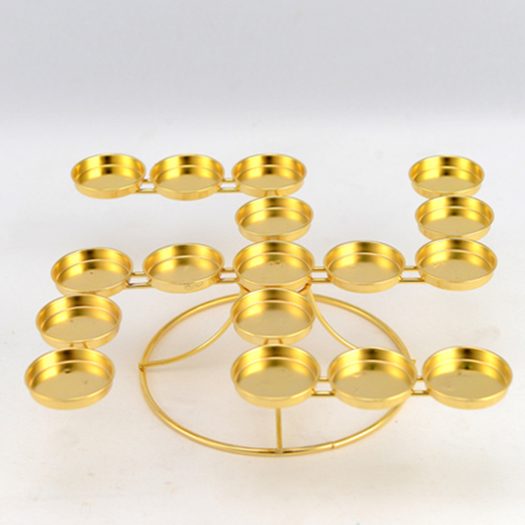 单层莲花七星酥油灯 灯架合金佛教用品宗教法器供佛灯厂家批发