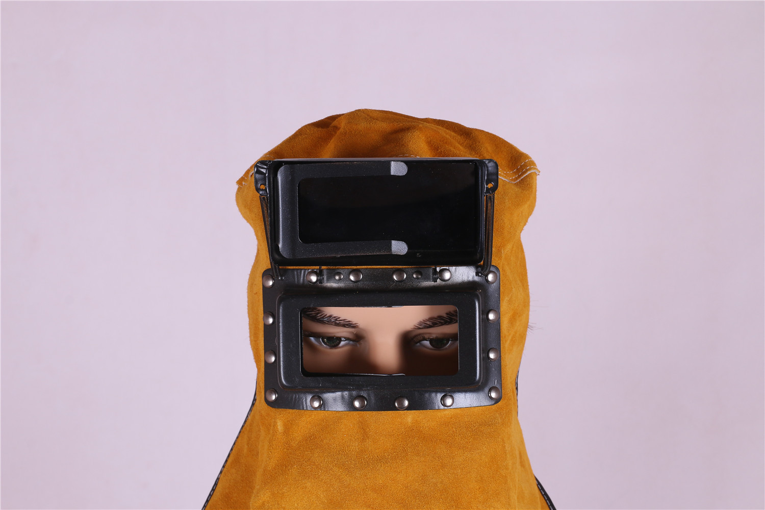 牛皮电焊帽子 电焊工面部防护罩 防火花油溅电焊工面罩 按图定制