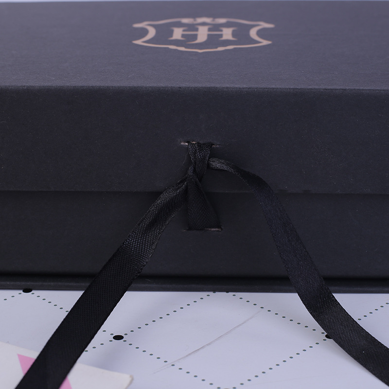 Foreign Trade Flip Box Exquisite Bow Gift Box Black Tiandigai Gift Box Printing