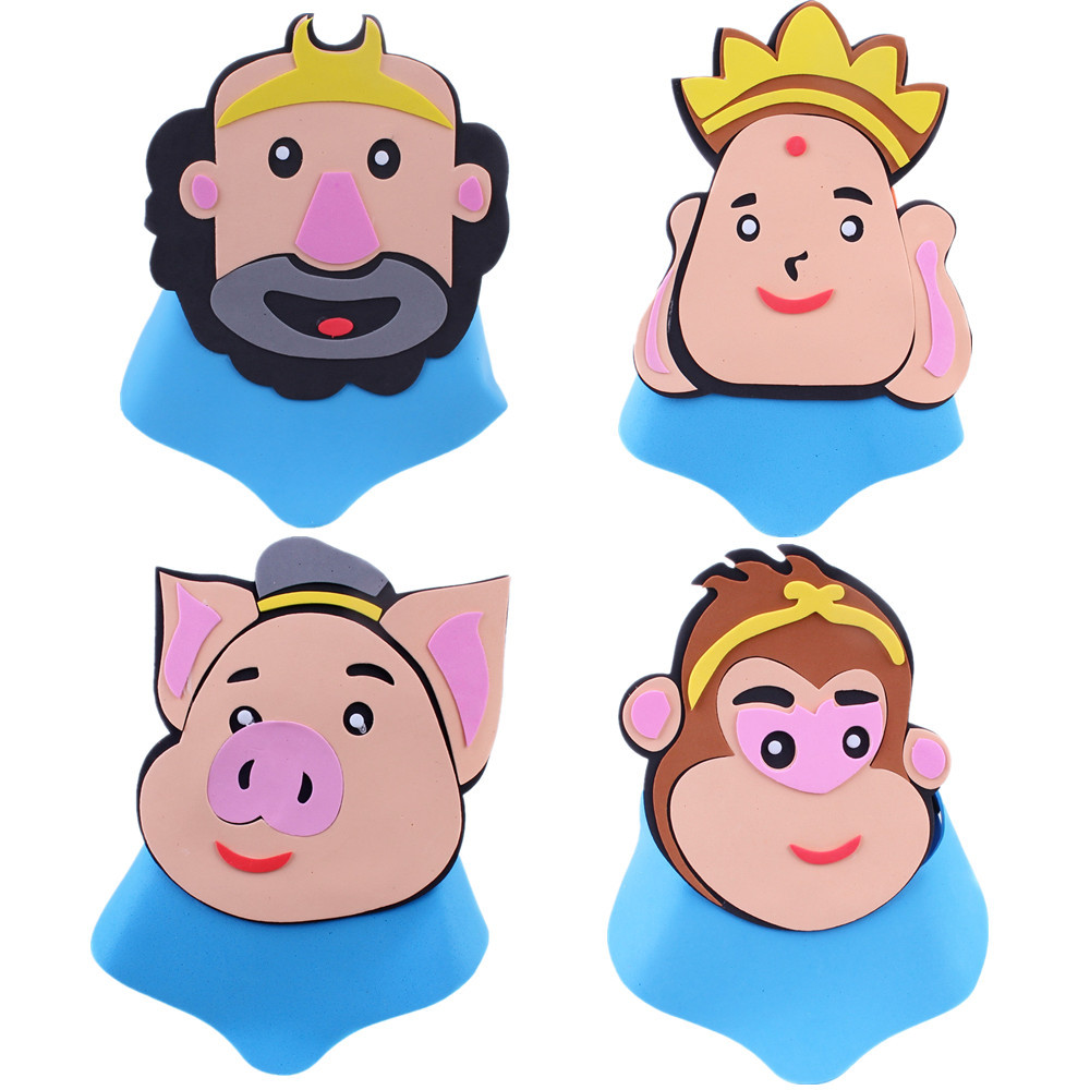 1eva帽子卡通亲子活动道具帽动物头饰西游记猪八戒孙悟空唐僧