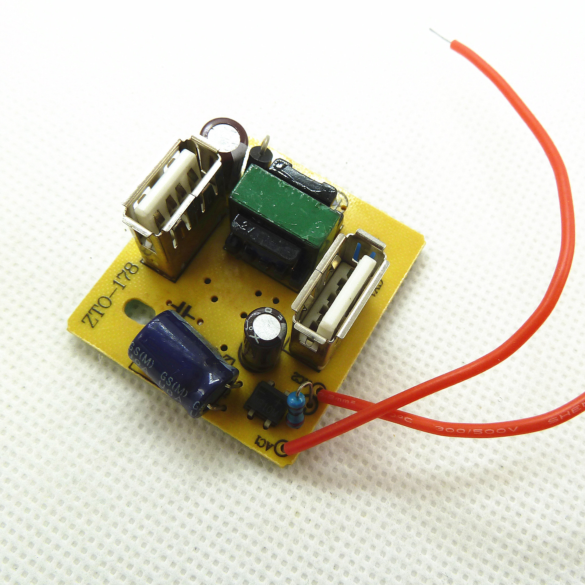 工厂直供插座配件5v1a线路板双口usb排插座充电电源板排插配件
