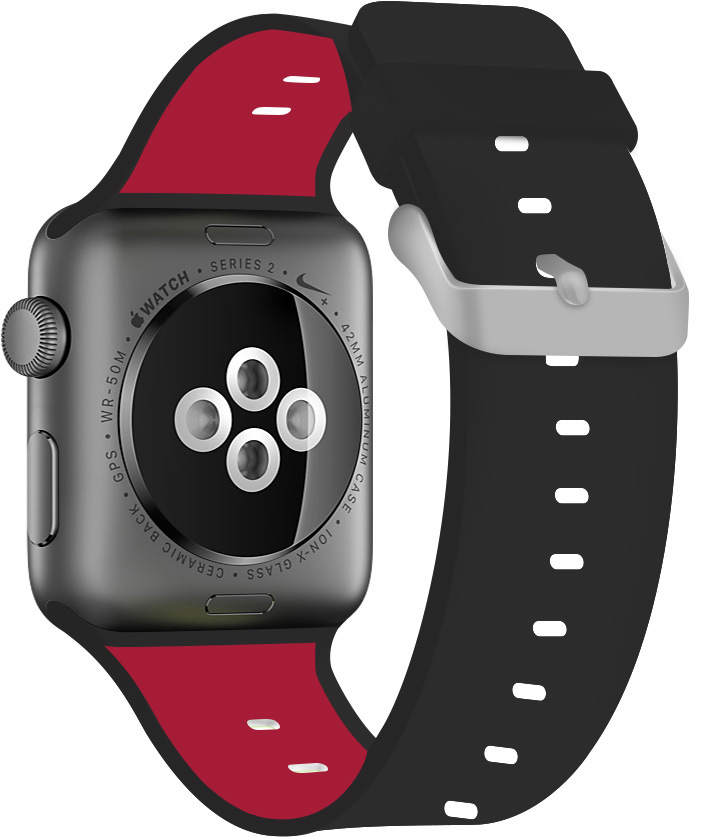 厂家直销苹果iwatch表带 硅胶双色 健康时尚applewatch手表表带