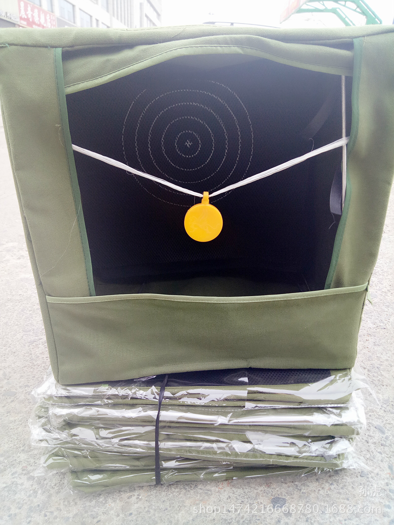 40*40加厚军绿色靶箱 l弹弓专用靶箱消音折叠 加粗钢骨架户外射