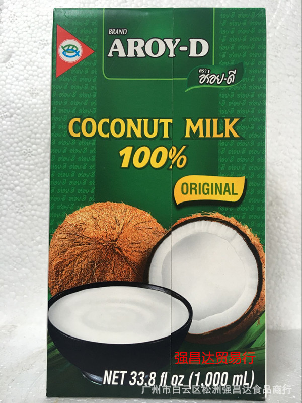 安来利椰浆 阿莱丽椰浆 泰国进口纯浓香甜品椰浆 aroy-d 1l*12/箱