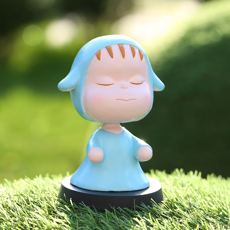 蛋糕装饰烘焙摆件 车载摆件 蜗居奈良美智静态摇头梦游娃娃