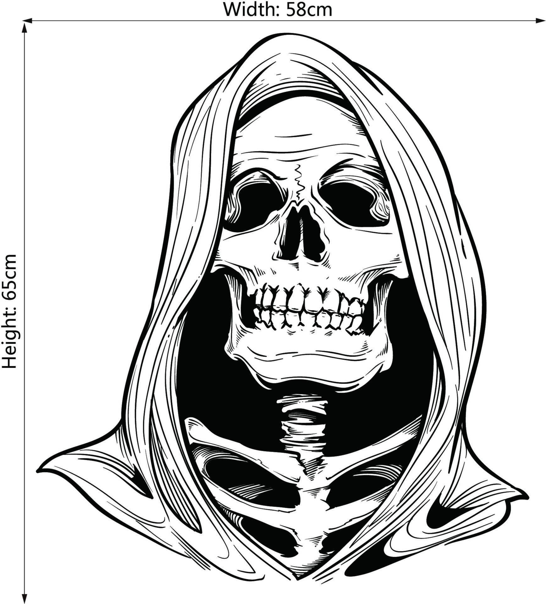 1021万圣节神秘骷髅墙贴卧室客厅pvc可移除装饰画一件代发