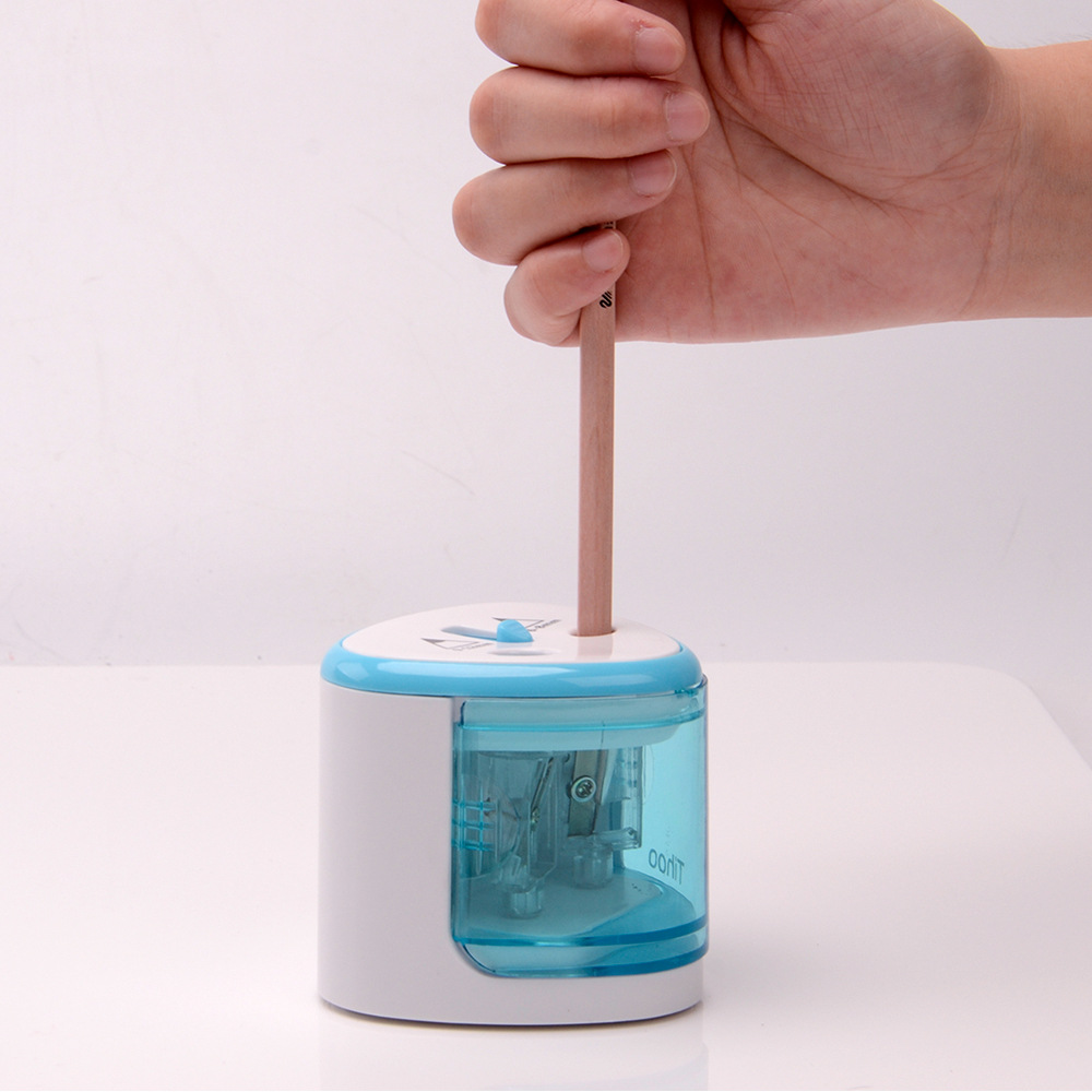 跨境专供tihoo电动双孔削笔器 自动学生卷笔刀 美术绘画专用8016