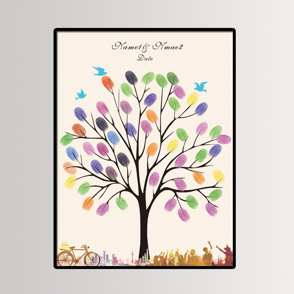 卡通鲸鱼 儿童生日派对 baby shower 指纹签到画 hk105