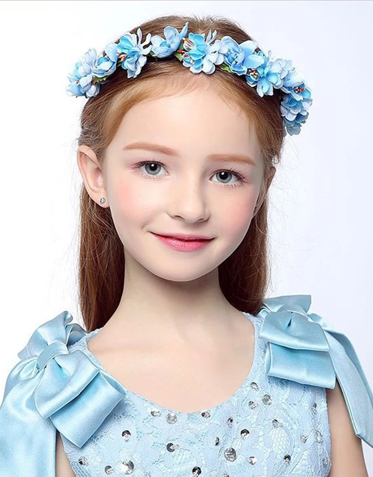 新款新娘伴娘妆扮配饰女童有叶梅花环节日庆祝唯美发饰头环头饰品